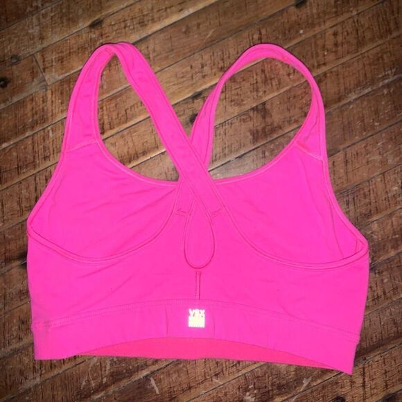 VSX The Player M cross back strappy Barbiecore pink sports bra - Picture 2 of 3